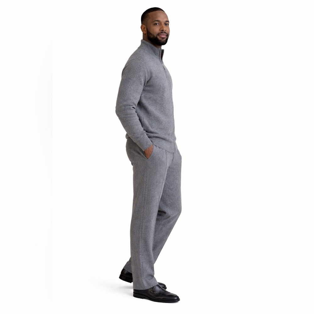 Men's Grey Wool Ribbed Set - Picture 2 of 2